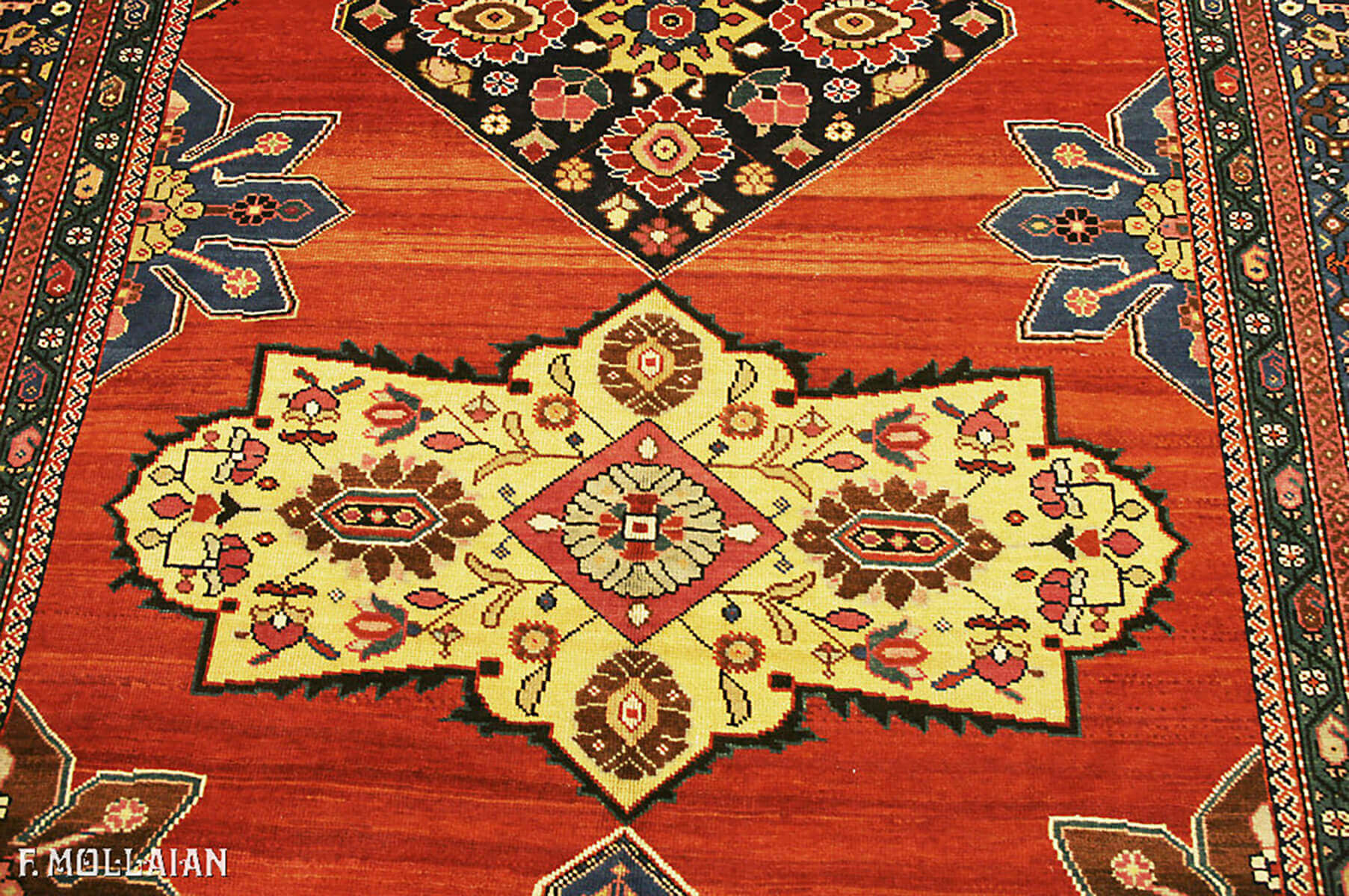 Antique Caucasian Karabakh (Qarabag) Part Silk Gallery Carpet (398x182 cm)